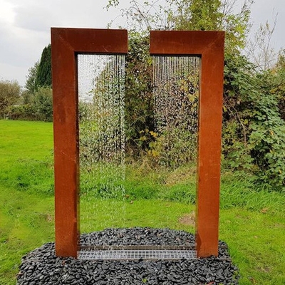 Zewnętrzne metalowe ozdoby ogrodowe Stalowa fontanna Corten