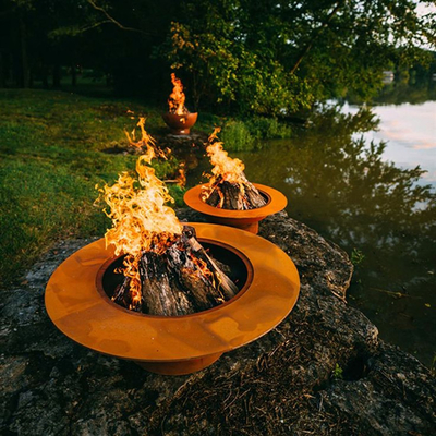 550mm-1500mm Stalowy stół kominkowy Corten Stalowy palenisko ogrodowe Prerusted