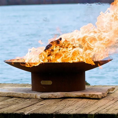 Antyczny okrągły palnik do grillowania ze stali Corten 55 * 55 * 41 cm Malowanie w wysokiej temperaturze