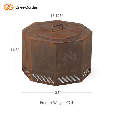 Warmfire OEM 100 cm stół kominkowy ze stali Corten opalany drewnem