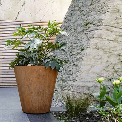 OEM ODM Outdoor Metal Planter, zardzewiałe metalowe skrzynki do sadzenia Corten Steel