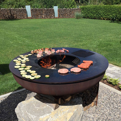 Corten Steel KD Outdoor BBQ Palenisko Okrągłe Zardzewiałe