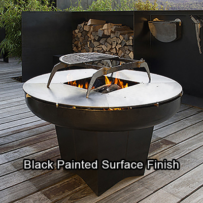 BBQ Miska Ogniowa Stal Corten Z Pierścieniem Grilla Outdoor Camping