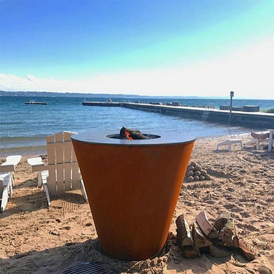 Piec na drewno opałowe Corten Steel Outdoor Top Grill do ogrodu na kemping