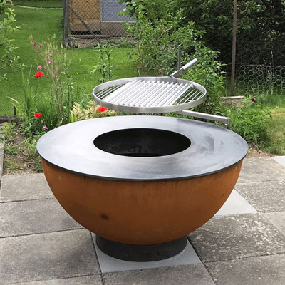 Wytrzymałe grille do kuchni na świeżym powietrzu Corten Steel Barbeque Fire Pit Grill
