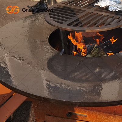 Grille do gotowania na węgiel drzewny Corten Steel Backyard Garden Dekoracyjne