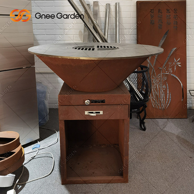 Garden Rust Corten Steel Grille do gotowania na zewnątrz Fire Pit BBQ Grill Usługi pakowania