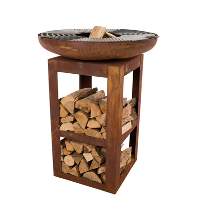 Nowoczesna kuchnia na zewnątrz Corten Steel Grill opalany drewnem Camping BBQ Grill
