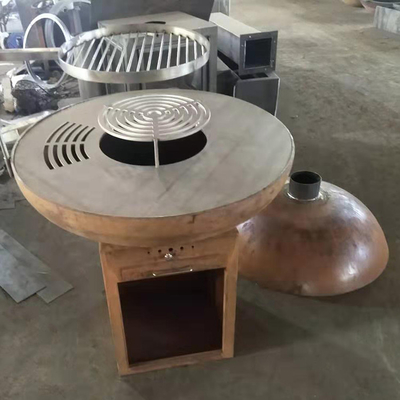 Nowoczesne wykończenie z węglem drzewnym Corten Steel Fire Pit do gotowania na świeżym powietrzu w kuchni