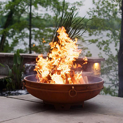 37-calowa stal nierdzewna Okrągły stalowy kominek przenośny Camping Brazier Outdoor