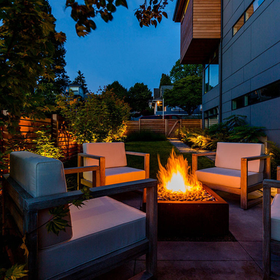 Prosta stal Corten Outdoor Fire Pit Rusty Round Design Dekoracja ogrodowa Fire Pit