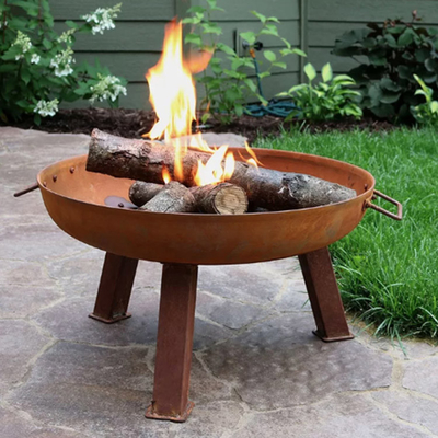 Gnee Garden Corten Steel Outdoor Zardzewiały metalowy kominek Outdoor Wood Fire Pit