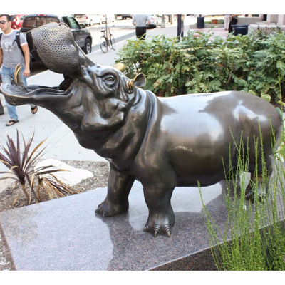 175cm Hippo Zewnętrzna rzeźba z brązu Wystrój ogrodu Art Exquisite