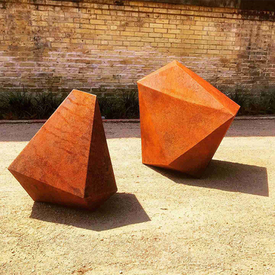 Abstrakcyjne nieregularne geometryczne rzeźby ze stali Corten Metal Yard Statue