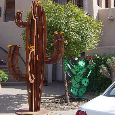 Ogród Krajobraz Corten Steel Sculpture Cactus Metal Yard Art Natural Rusted