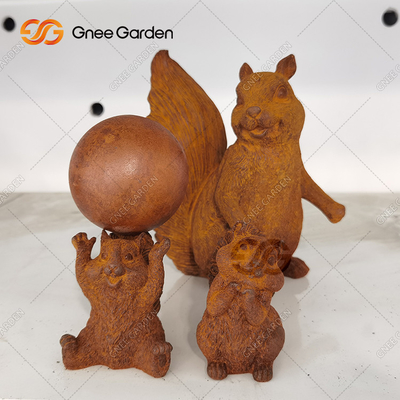 OEM ODM Outdoor Metal Sculpture Wiewiórka Ozdoba ogrodowa ręcznie wykonana