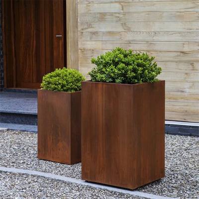 Garden Corten Steel Span Duża skrzynka do sadzenia Zardzewiała stal wietrzenia dla domu wiejskiego