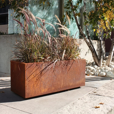 Garden Corten Steel Span Duża skrzynka do sadzenia Zardzewiała stal wietrzenia dla domu wiejskiego