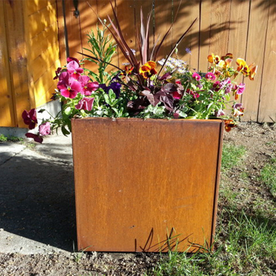 890*720*440mm duża zewnętrzna metalowa doniczka Corten doniczka odporność na warunki atmosferyczne