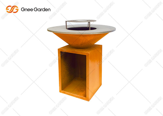 Węgiel drzewny Corten Steel Family Outdoor Fire Pit Stół Corten Steel Bbq Grill