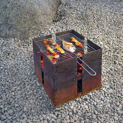 Ekologiczne grille do gotowania na świeżym powietrzu Rust Corten Steel Bbq Grill Odporny na warunki atmosferyczne