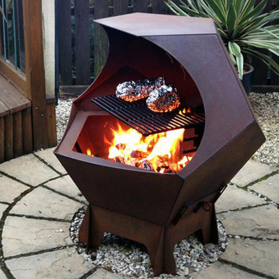 Zewnętrzne grille do gotowania ze stali Corten Europejski grill do grilla Odporność na warunki atmosferyczne