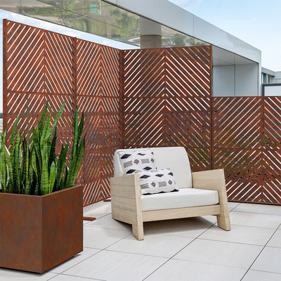 Konfigurowalna ściana działowa Corten Steel Garden Prerusted