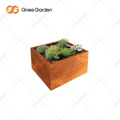 Zewnętrzny ogród Corten Steel Square Sadzarka Rozmiar skrzynki Możliwość dostosowania Kolory RAL