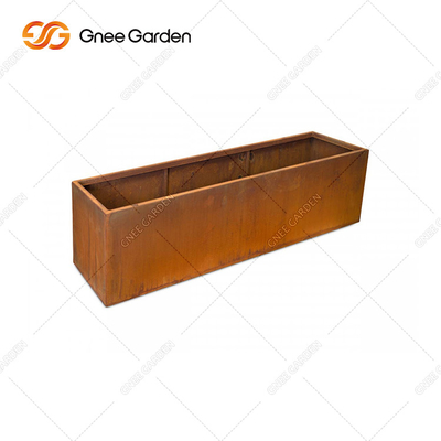 Zewnętrzny ogród Corten Steel Square Sadzarka Rozmiar skrzynki Możliwość dostosowania Kolory RAL