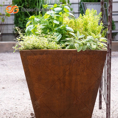 Laserowo wycinane duże metalowe donice Corten Steel Outdoor Dostosowane