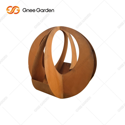 Niestandardowe kształty wycinane laserowo geometryczne doniczki ze stali corten 90*25*25cm