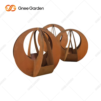 Niestandardowe kształty wycinane laserowo geometryczne doniczki ze stali corten 90*25*25cm
