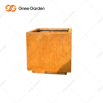 Ogród Corten Steel Rustic Outdoor Metal Planters Duży kwadrat