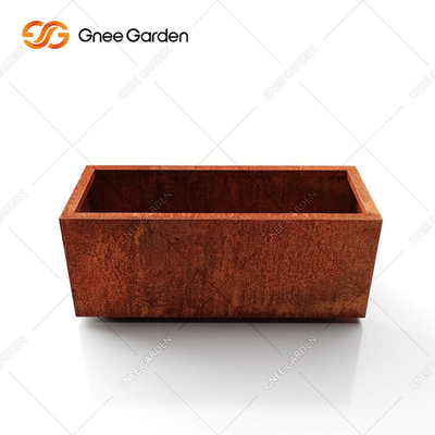 Drewno kompozytowe z litego drewna Metalowy stojak Uchwyt na doniczkę Corten Steel Planter