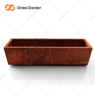 Drewno kompozytowe z litego drewna Metalowy stojak Uchwyt na doniczkę Corten Steel Planter