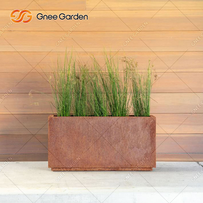 Drewno kompozytowe z litego drewna Metalowy stojak Uchwyt na doniczkę Corten Steel Planter