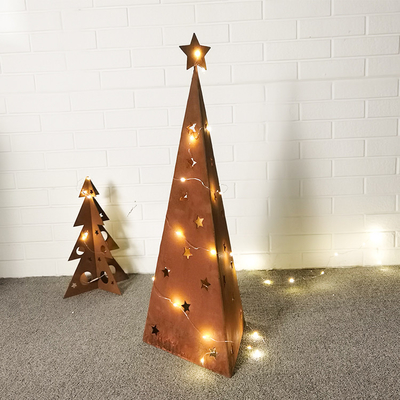 500mm świąteczne metalowe ozdoby ogrodowe Ozdoby ogrodowe Corten z diodą LED