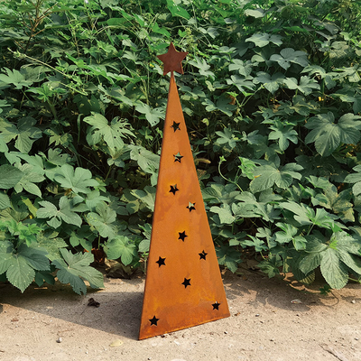 500mm świąteczne metalowe ozdoby ogrodowe Ozdoby ogrodowe Corten z diodą LED