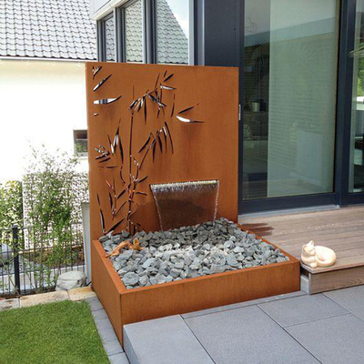1500x1000x600mm Rustykalna fontanna ze stali Corten z panelem wycinanym laserowo
