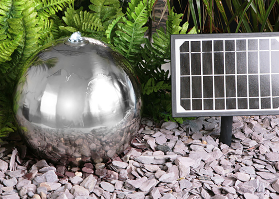 70 cm metalowe ozdoby ogrodowe Kula wodna ze stali nierdzewnej z oświetleniem LED