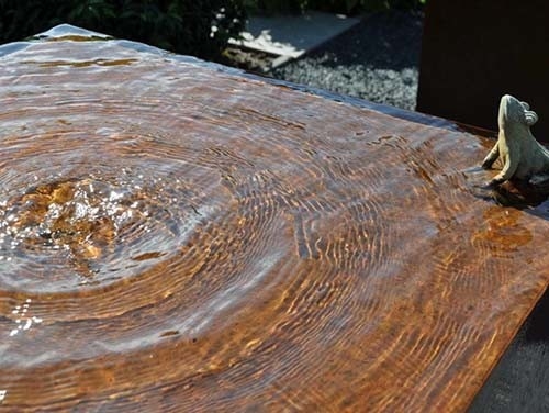 1100 mm Kwadratowe metalowe ozdoby ogrodowe Stal Corten Water Feature