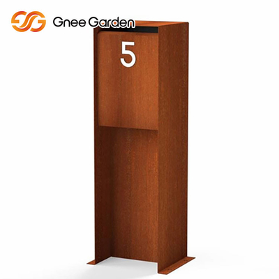 SGS Approve Outdoor Metal Furniture Skrzynka na listy ze stali Corten wolnostojąca
