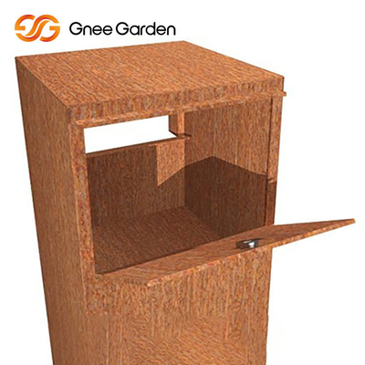 Corten Steel Zardzewiałe meble metalowe do użytku na zewnątrz Stalowa skrzynka na paczki Multi Function