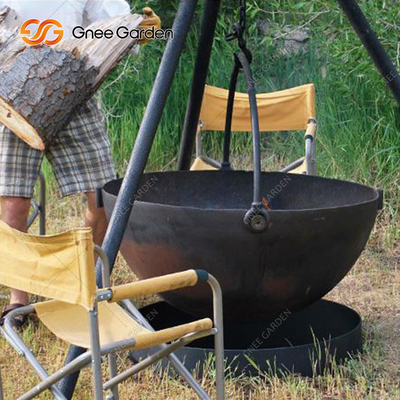 Outdoor Corten Steel Hemisphere Fire Pit 1000mm na zewnątrz Camping