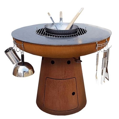 Grille do gotowania na zewnątrz ze stali Corten 100 cm Stal Corten Fire Pit do grilla