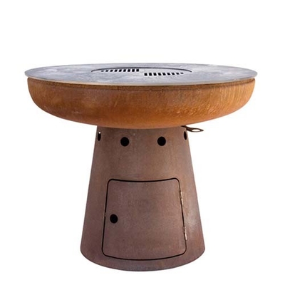 Grille do gotowania na zewnątrz ze stali Corten 100 cm Stal Corten Fire Pit do grilla