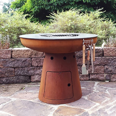 Grille do gotowania na zewnątrz ze stali Corten 100 cm Stal Corten Fire Pit do grilla