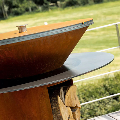 Outdoor Garden Bbq Grill kuchenny Grill ze stali Corten Opalanie drewnem