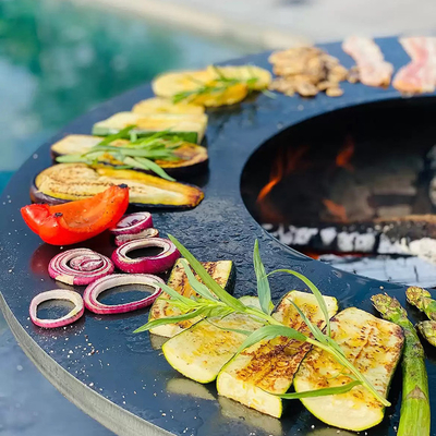 Metalowy ogrodowy grill ze stali Corten na zewnątrz Grill węglowy Wstępnie zardzewiały