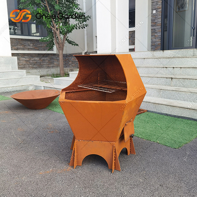Zewnętrzne Patio Kuchnia Gotowanie Stal Corten Węgiel drzewny Bbq Grill Niestandardowy